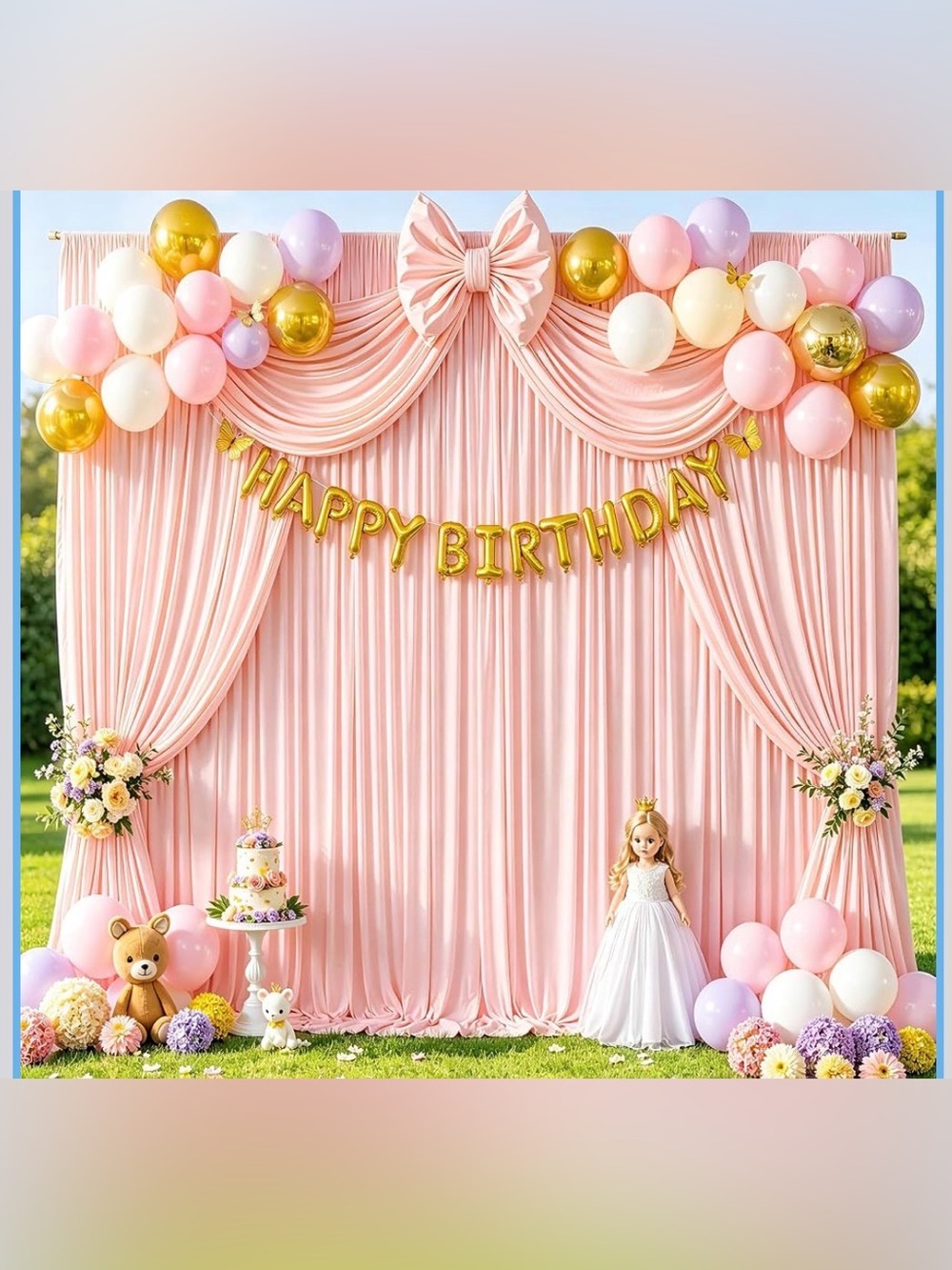 10ftx10ft Light Pink Backdrop Curtains for Baby Shower